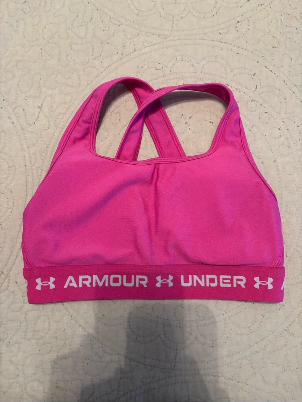 Under Armour Hot Pink Crossback Sports Bra with Branded Elastic